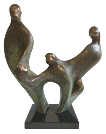 bronze_resin_abstract_sculpture_lynn_warren_pulling_together